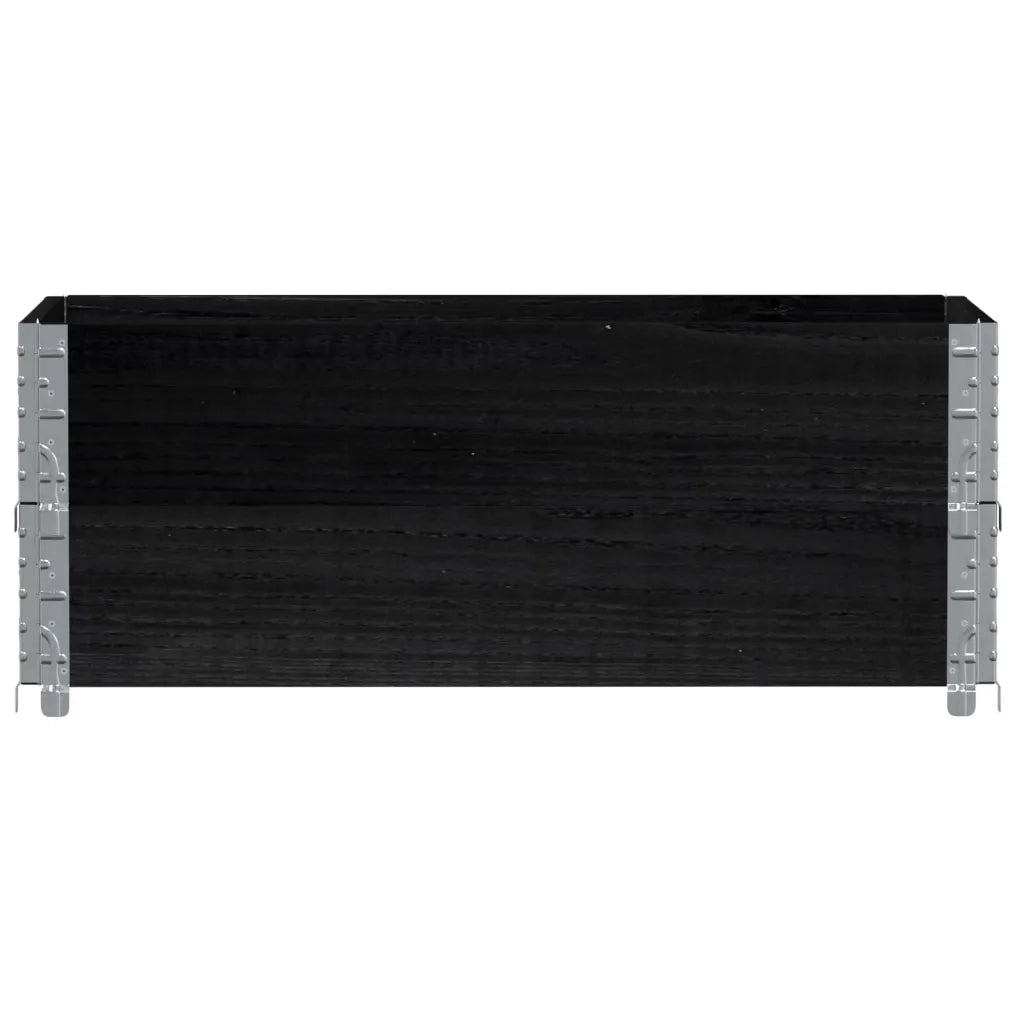 Paretali per Pallet 2 pz Neri 100x50cm Legno Massello di Pino