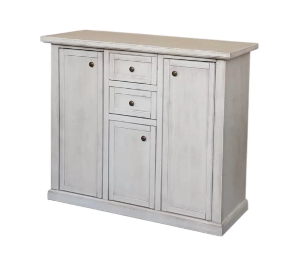 Madia credenza 3 porte 2 cassetti bianco anticato 100 x 39 x 85 (392) - Mobili 2G