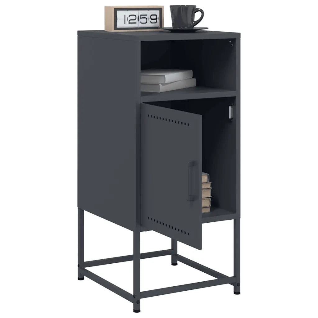 vidaXL Comodino Antracite 36x39x78 cm in Acciaio