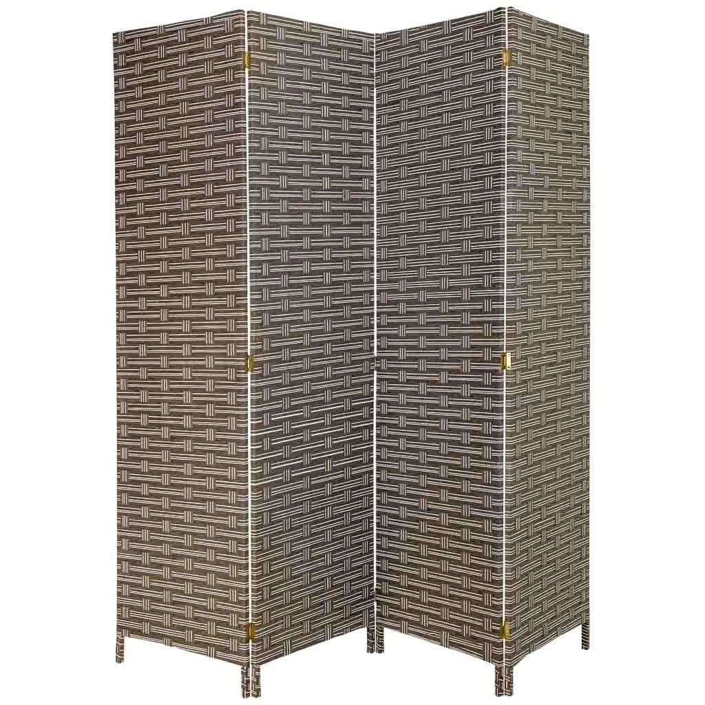 Biombo de papel trenzado 4 hojas 50(x4)x3x180h cm