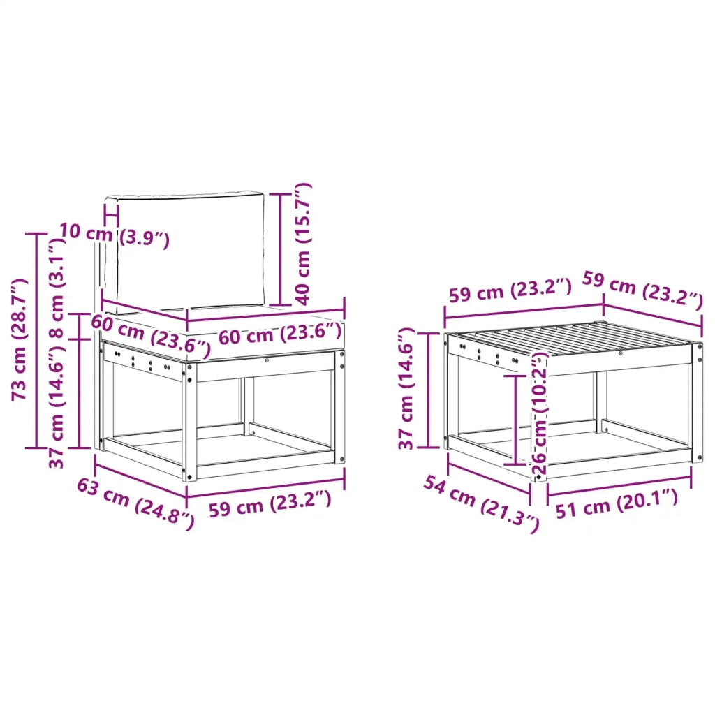Set di divani da esterno 7 pz 3387356