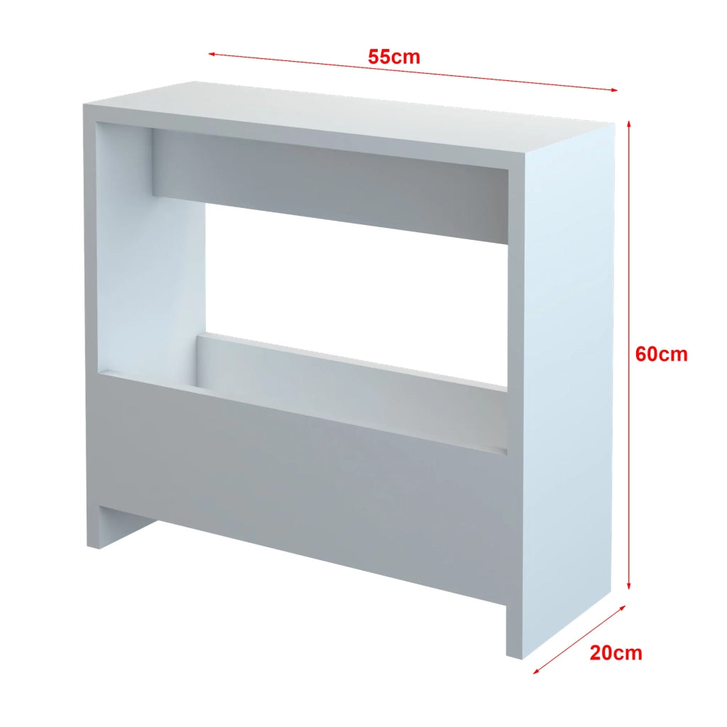 Tavolino rettangolare con portariviste 60 x 55 x 20 cm bianco 03_0008637