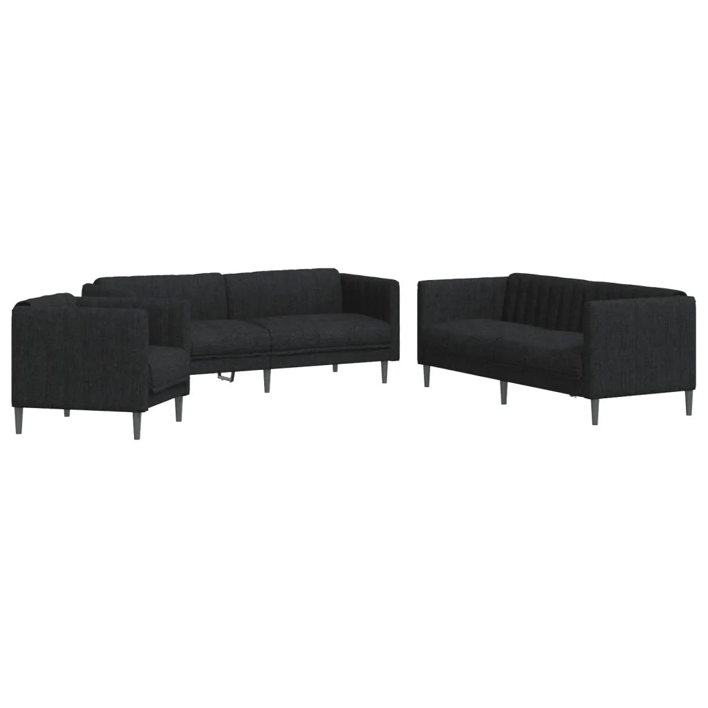 Set d Divani 3 pz Nero in Tessuto 3209231