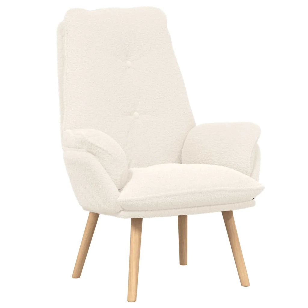 Poltrona | Sedia Relax Crema 69 x 74 x 93 cm Tessuto Sherpa