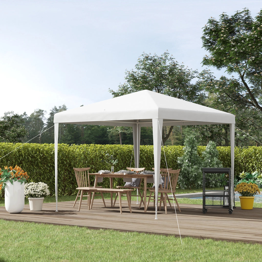 Gazebo da Giardino ¨C zephmum ¨C Bianco 2.7x2.7m Acciaio