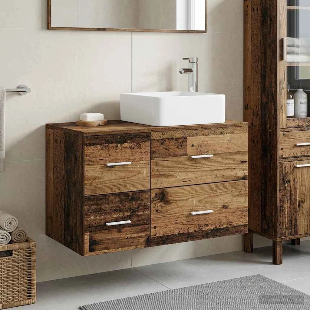 Set di mobili per il bagno 2 pz Legno antico 3403966