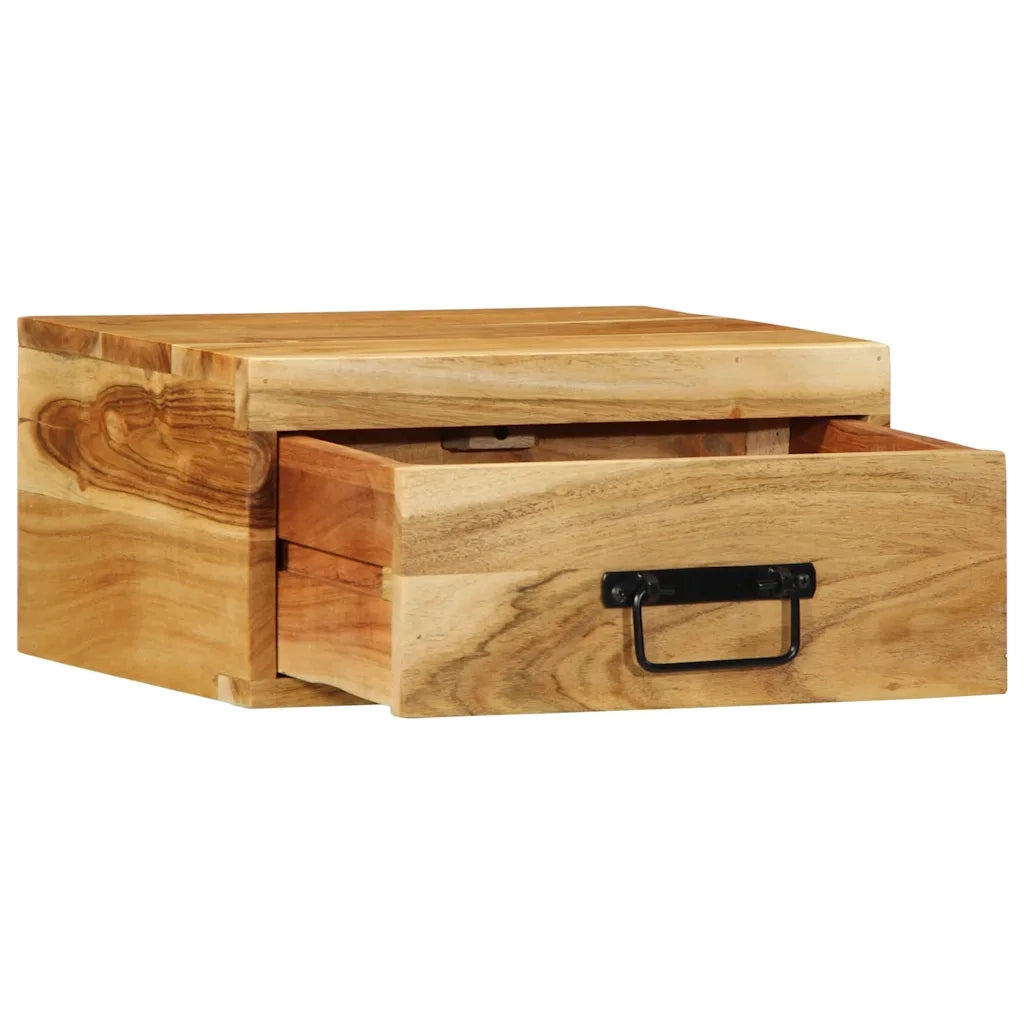 Comodini da Parete 2pz in Legno Massello di Acacia 4017457