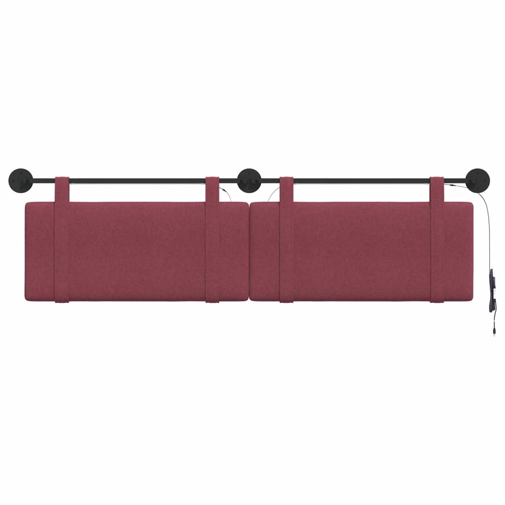 Testiera sospesa Con luce LED Rosso Vino Tessuto