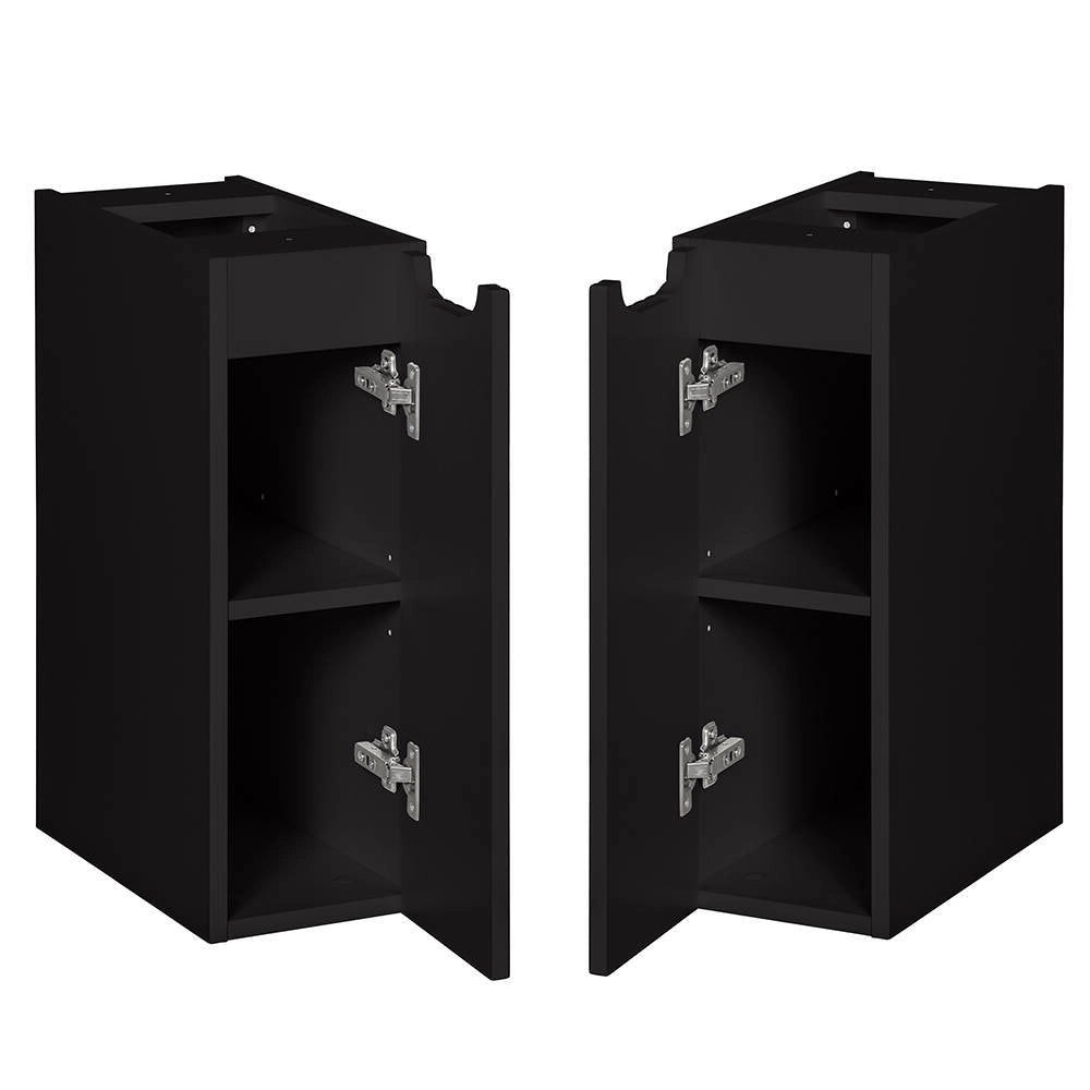 Mobile Sottolavabo da Parete NEWPORT con 2 Cassetti e Armadietto 100 x 60 x 40 cm - Nero [en.casa]