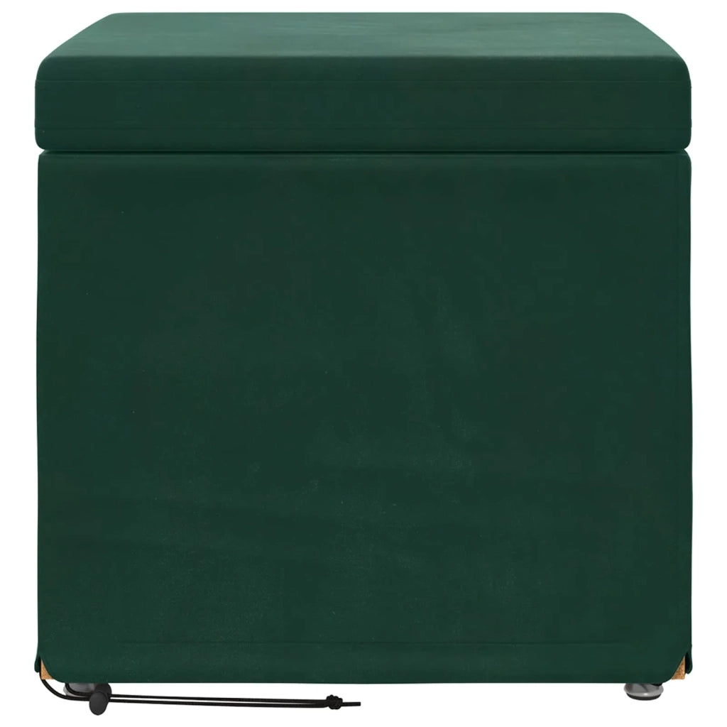 Pouf Verde Scuro 41 x 41 x 40 cm Velluto e Legno Ingegnerizzato