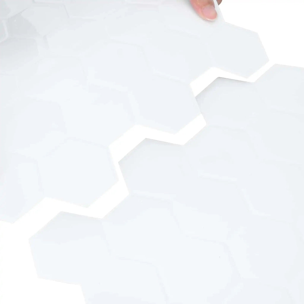 Piastrella Esagonale 10 pcs Bianco 30 x 30 cm Poliuretano e PET