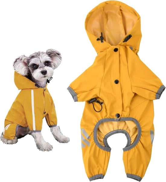 Reggiseno per cani con cappuccio, reggiseno per cani 4 gambe regolabile con strisce riflettenti, adatto per cani piccoli, medi (XXL)