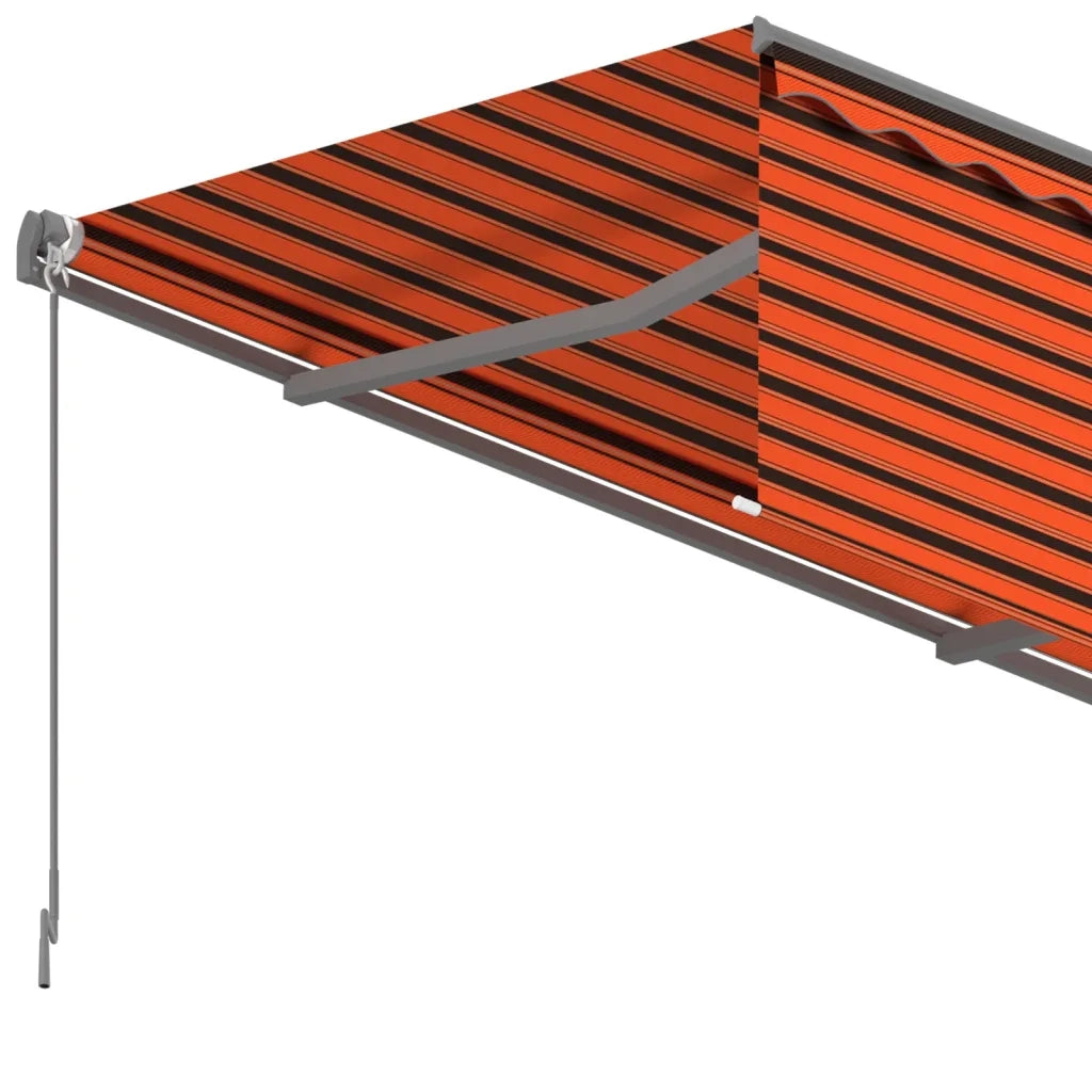 Tenda Sole Retrattile Manuale Parasole 3x2,5m Arancio e Marrone