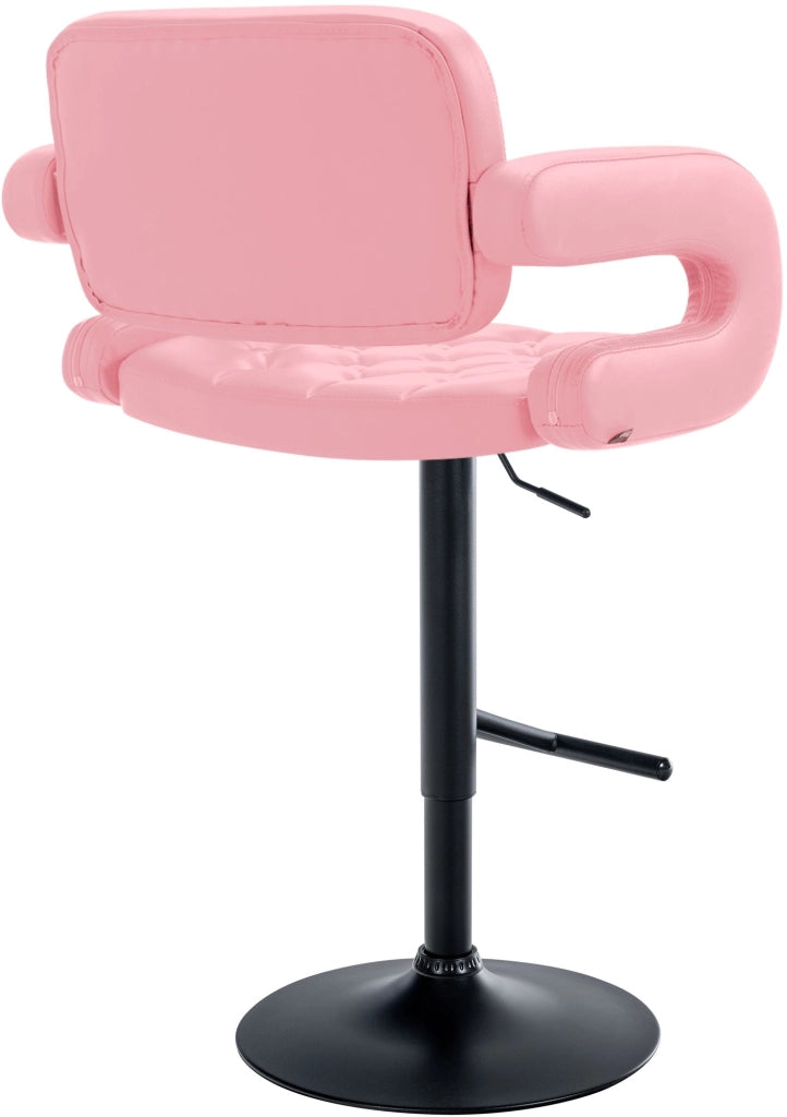 Sgabello Dublin in similpelle rosa,nero