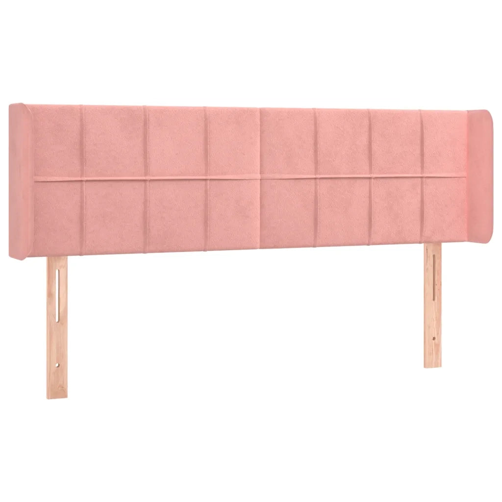 Testiera ad Orecchio Rosa 147x16x78/88 cm in Velluto