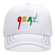 Cappellini da baseball bianchi con ricamo di capra