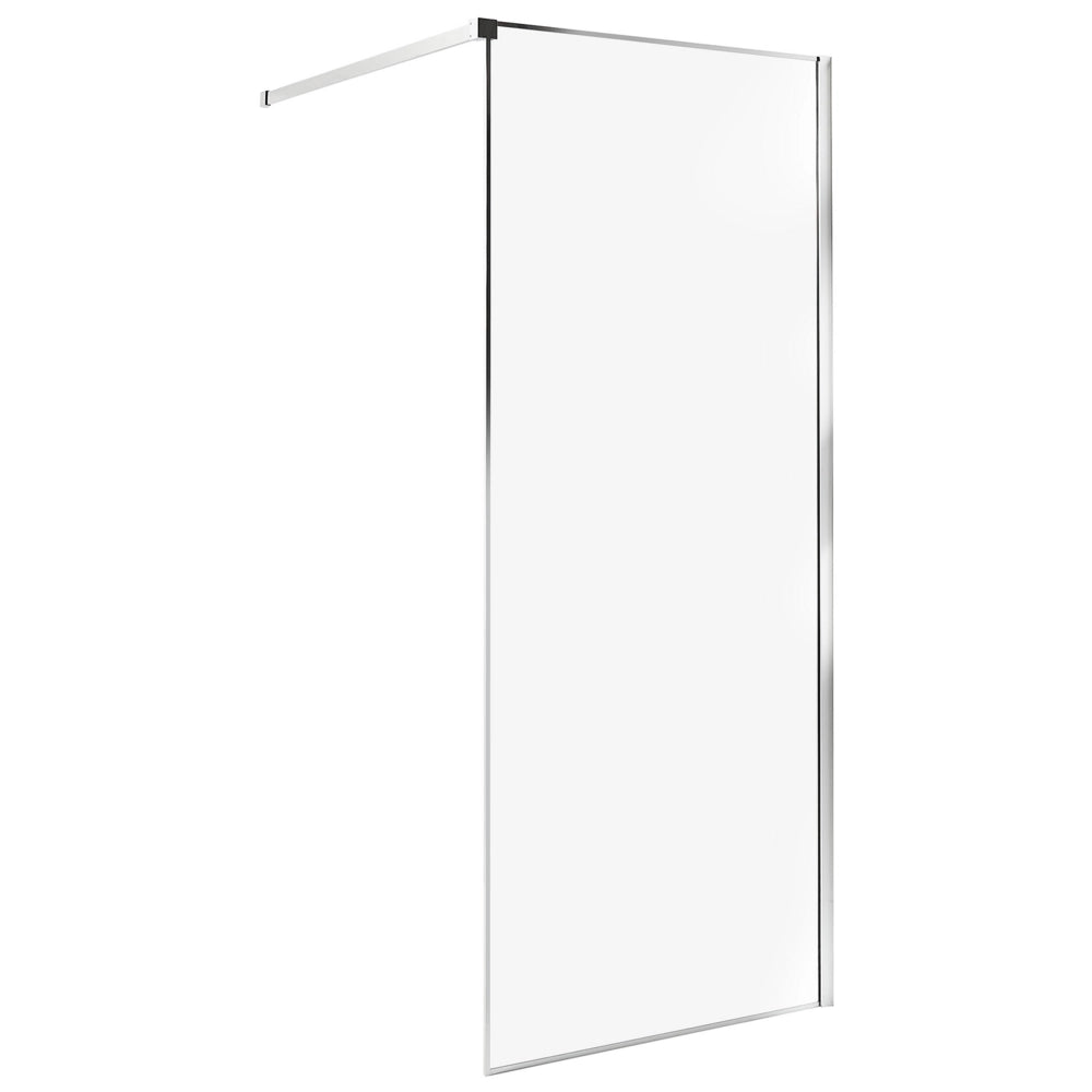Schermo doccia argento in vetro temperato con cornice in acciaio inox Wet Room Bagno senza porte 80 x 190 cm