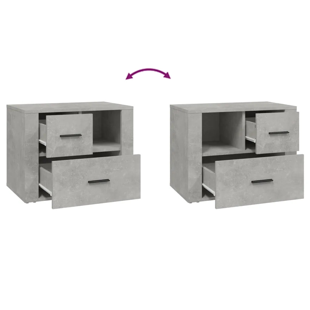 Comodino | Armadio da Notte | Mobiletto da notte Grigio Cemento 60x36x45 cm in Legno Multistrato