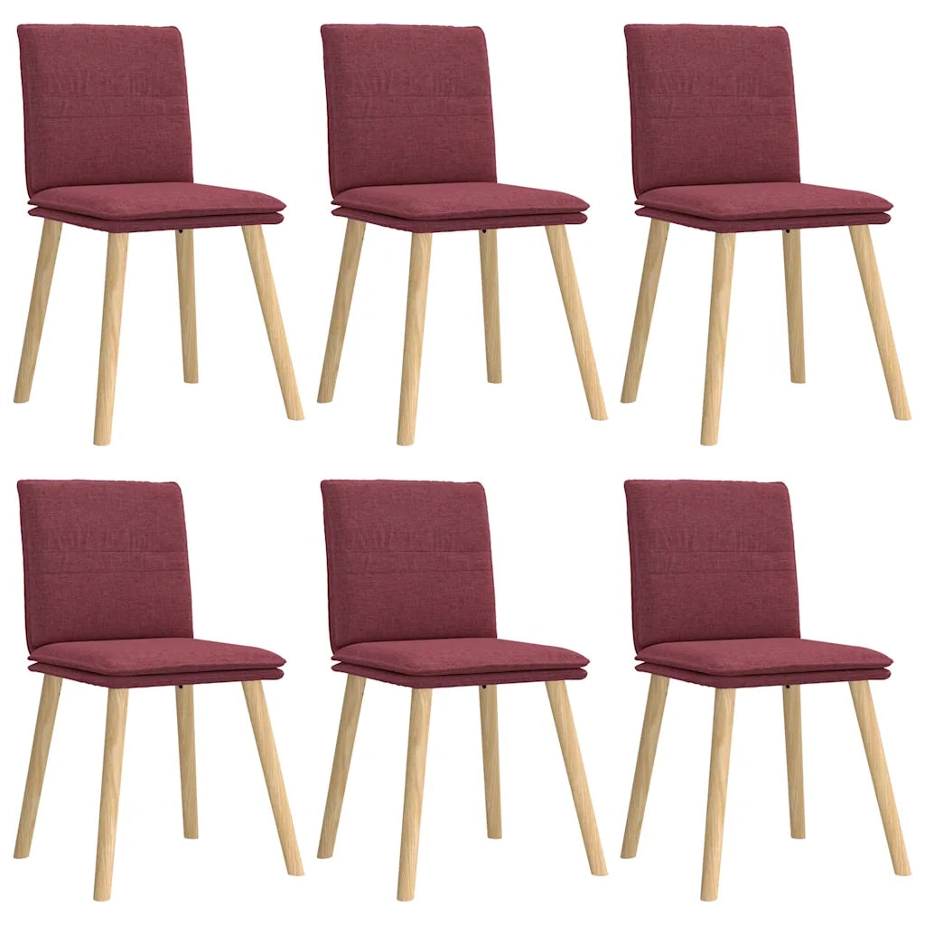 Sedie da Pranzo 6 pz Rosso Vino in Tessuto 3315628
