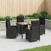 Set da pranzo per esterni 5 pz Nero 3422263