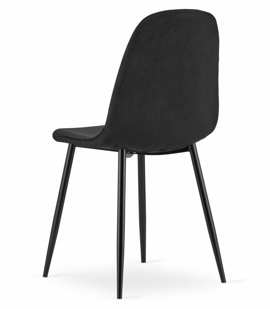 Sedia VALORA COMO - Ergonomica in velluto nero per soggiorno, ufficio, sala da pranzo x 1