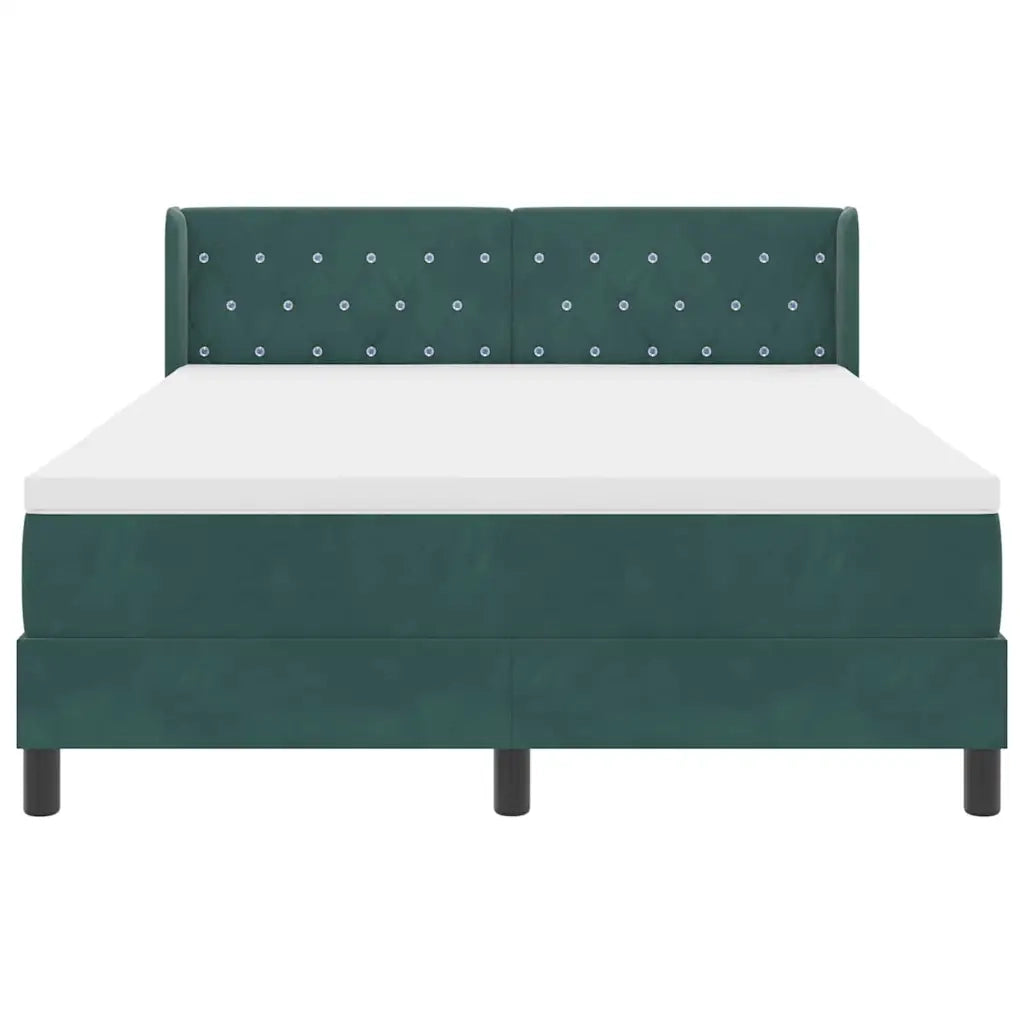 Letto a molle con testiera Verde Scuro 190 x 140 cm Velluto 3341411