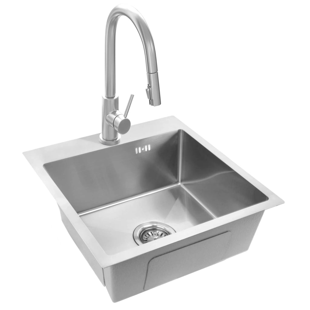 Lavello In Acciaio Leo 40 Brush Nickel con rubinetto da cucina
