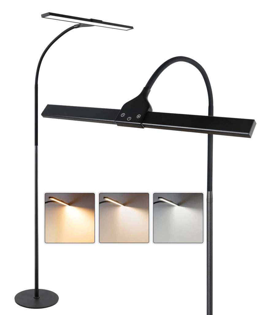 ZMH Lampada da Terra a LED Moderna Lampada da Lettura Touch con Timer Illuminazione per Ufficio