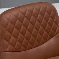 Sedia da Ufficio a Dondolo con 2 Punti Massaggianti e Porta USB, Poltrona da Ufficio in Finta Pelle Marrone con Altezza Regolabile, 59x63x92-101cm