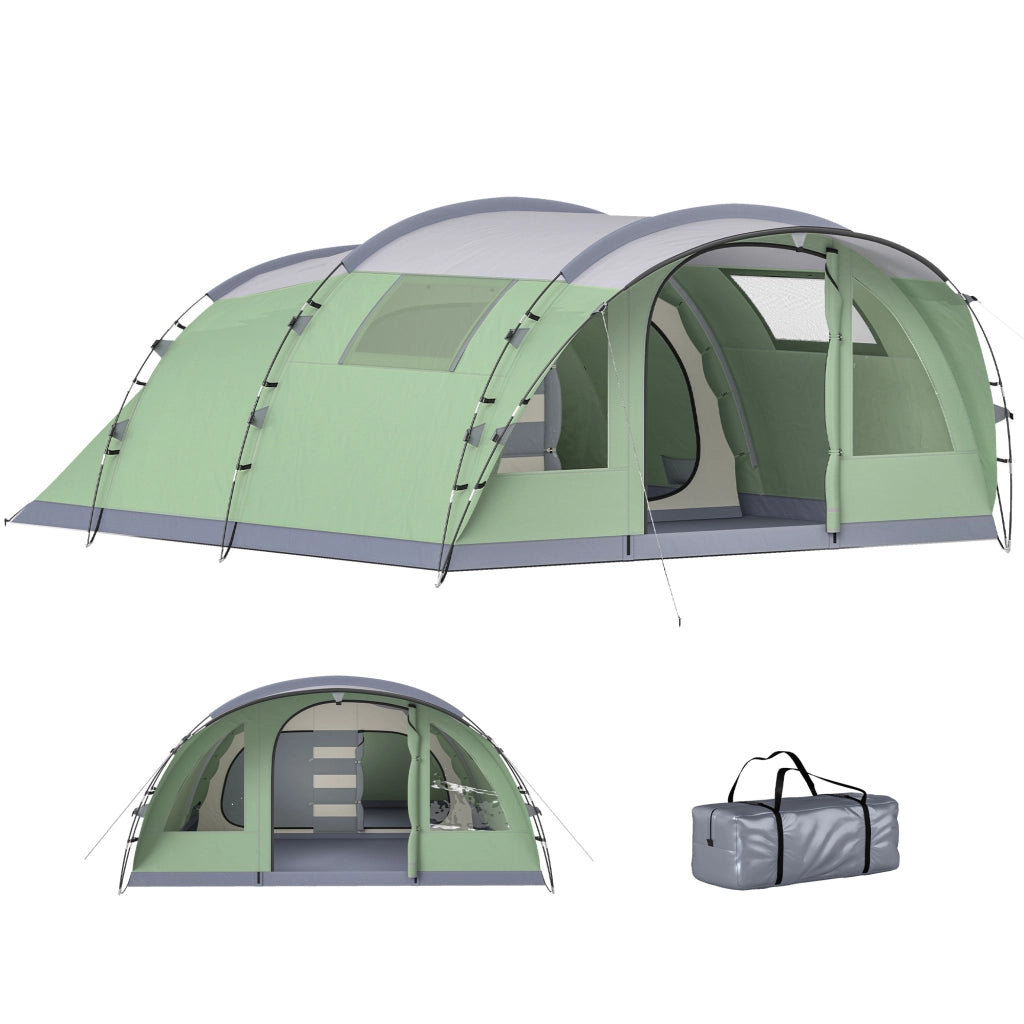 Tenda da Giardino Grande 5 Persone ¨C zephmum ¨C Verde con Finestre e Veranda
