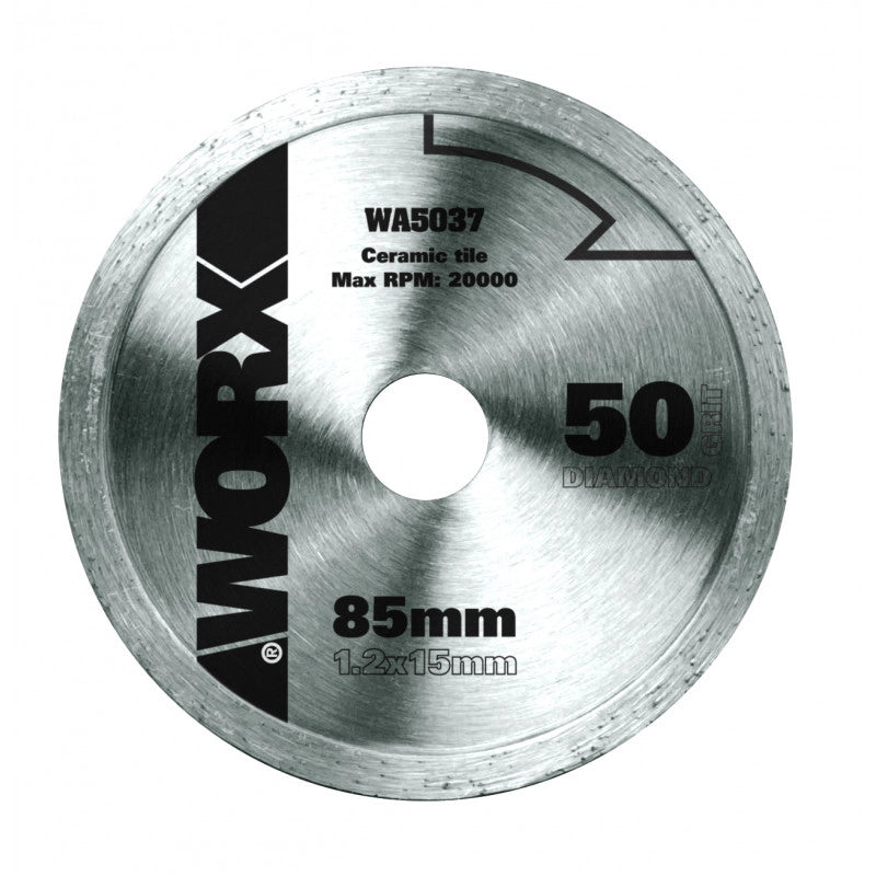 Lama per sega circolare diamantata WA5037 Ø 85 mm per taglio piastrelle ceramica pietra - Worx