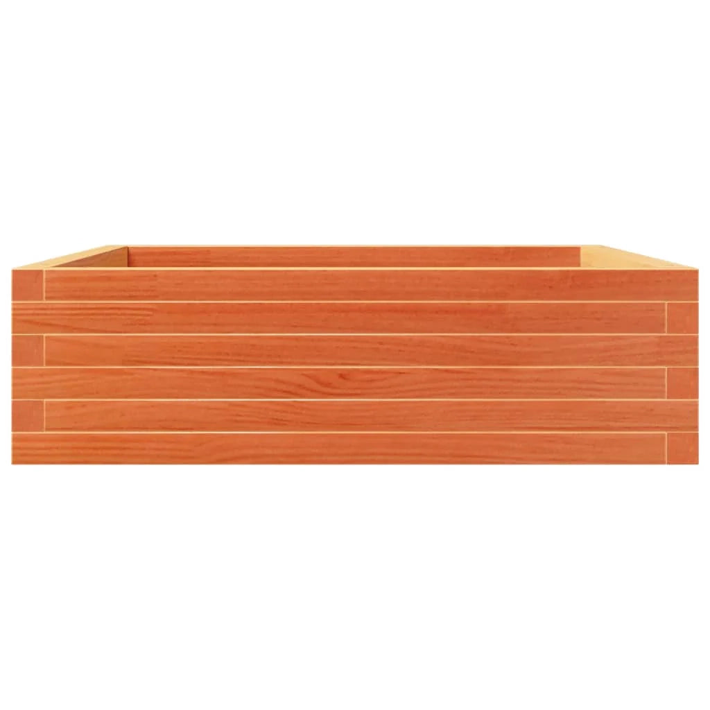 Fioriera rialzata per piante fiori terrazza giardino finitura a cera 80 x 80 x 23 cm legno di pino massiccio marrone 02_0038499