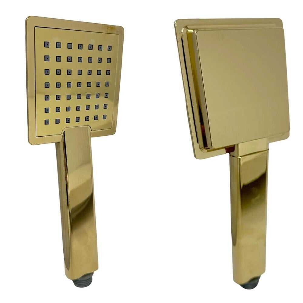 Trade Shop - Saliscendi Bagno Colonna Doccia Miscelatore Oro Soffione Quadrato Doccetta 87305 -