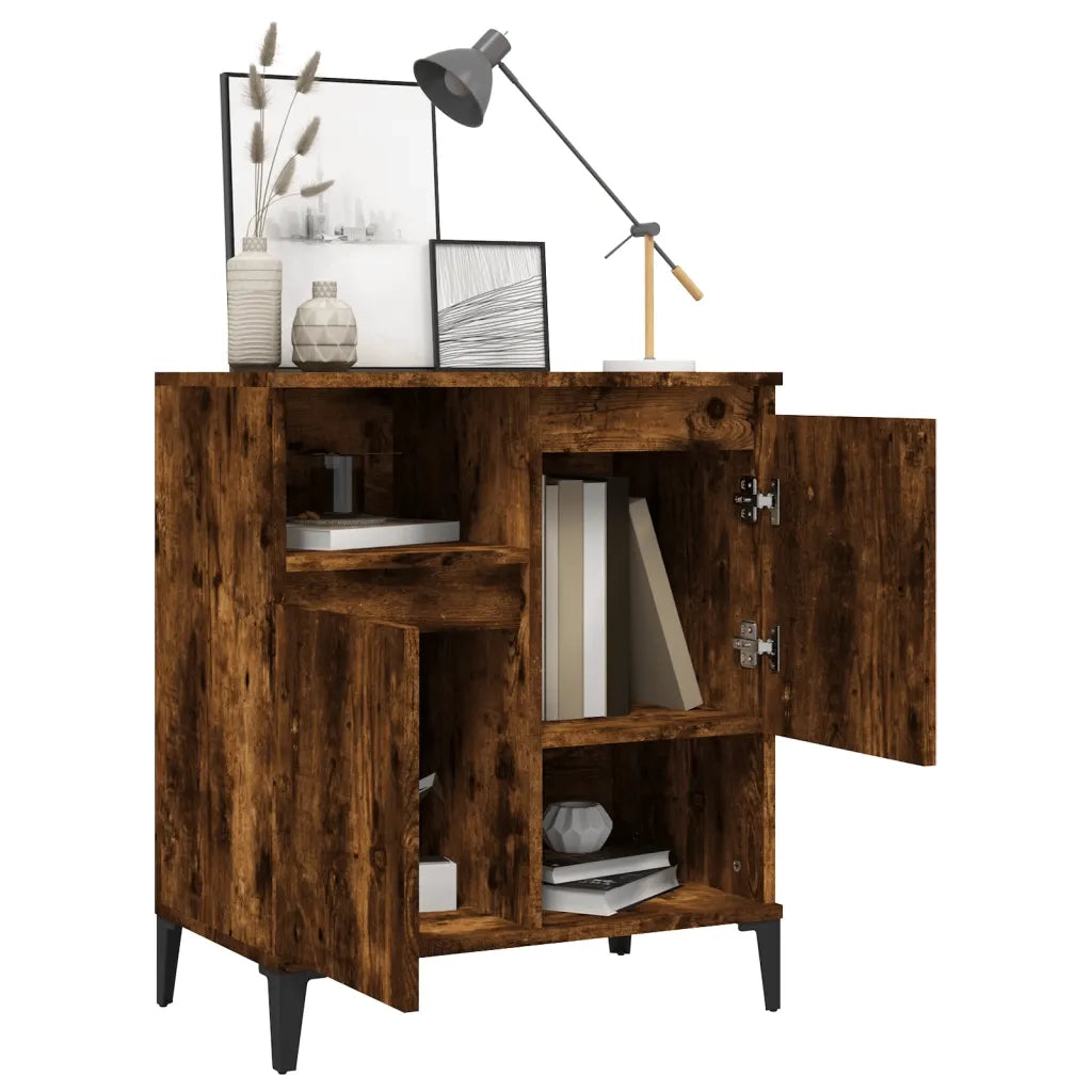 Credenza Rovere Fumo 60x35x70 cm in Legno Multistrato 821153