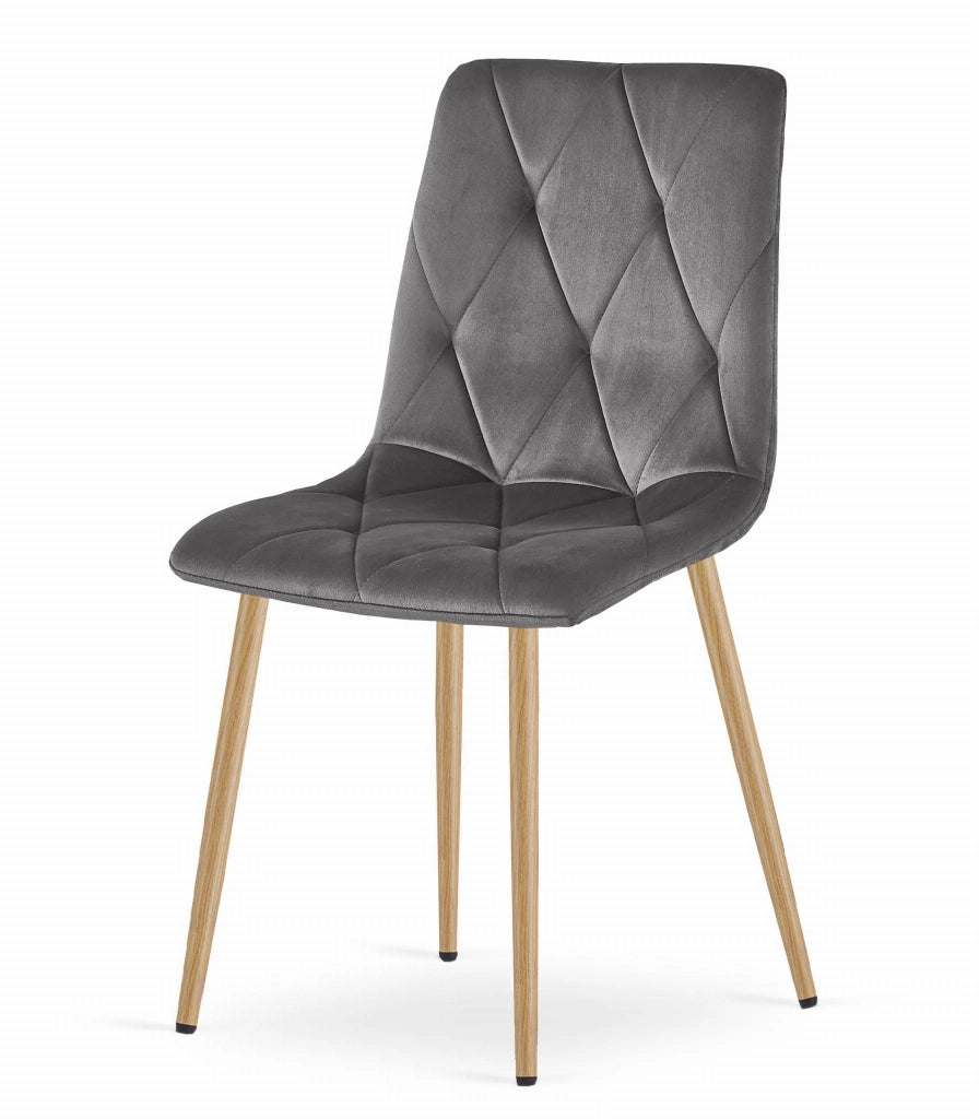 Set da tavolo VALORA NP con 4 sedie TYRA grigie - Rovere Sonoma 120x80