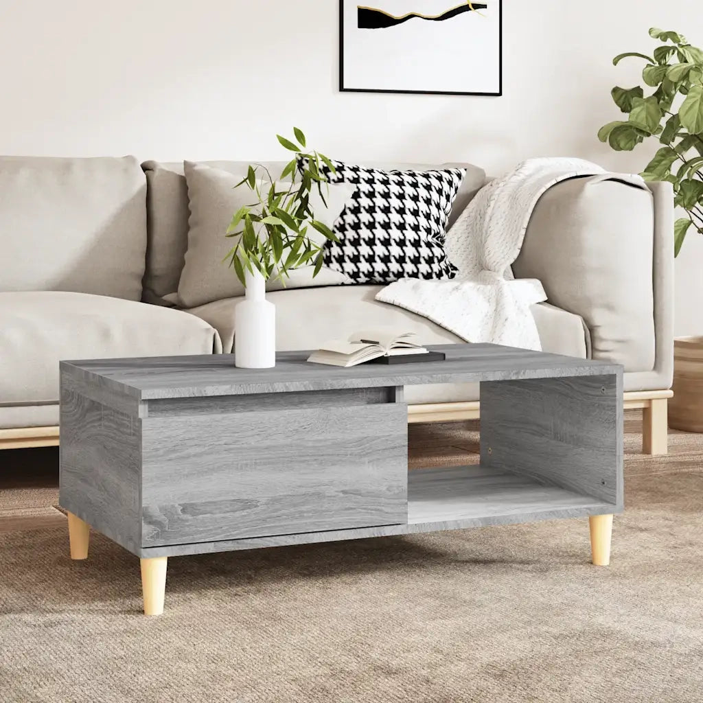 Tavolino Salotto Grigio Sonoma 90x50x36,5 cm Legno Multistrato 821050