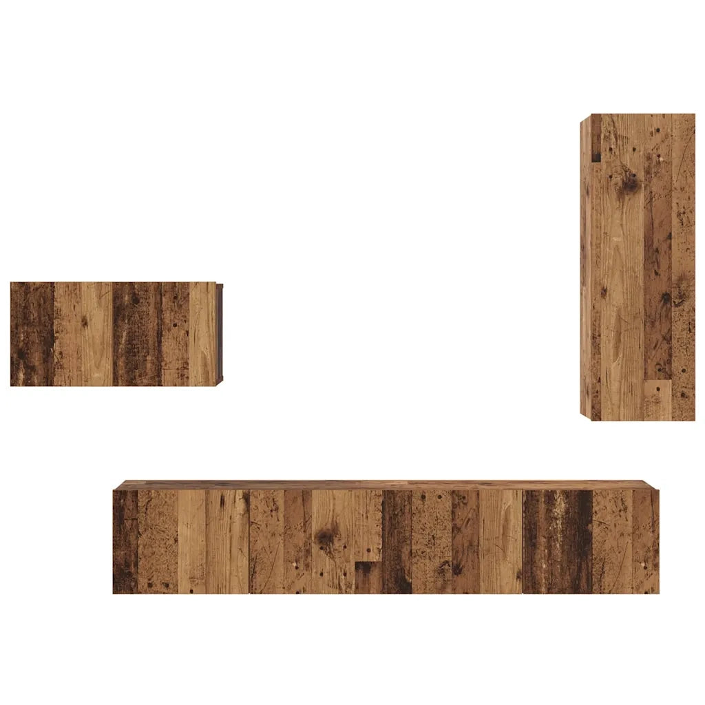 Set mobile TV 4 pcs Legno vecchio Legno multistrato 3393261