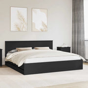 Struttura del letto Nero 200 x 200 cm Legno Ingegnerizzato