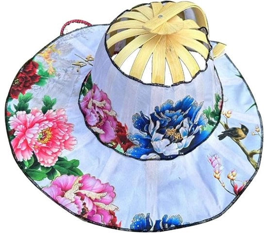Cappello da Sole 2-in-1 - Cappello Ripiegabile/Azione Sole - Bambù - Cappello da Spiaggia - Leggero - Diametro 38,5 cm - Accessorio da Spiaggia