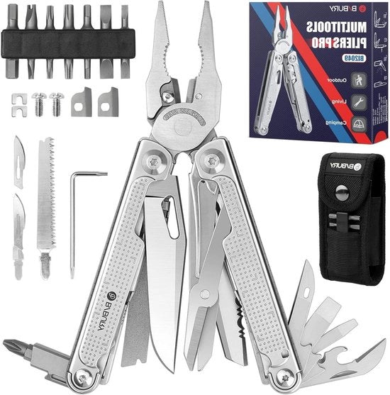 Strumento multitasking pieghevole con lama in acciaio inossidabile migliorata e chiave inglese con migliorata pinza per viti