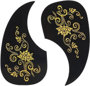 Pickguard per Chitarra Acustica - Kit Autocolante per Decorazione Chitarra - Adatto per Chitarra Stile - Pacchetto da 2 - Oro e Argento