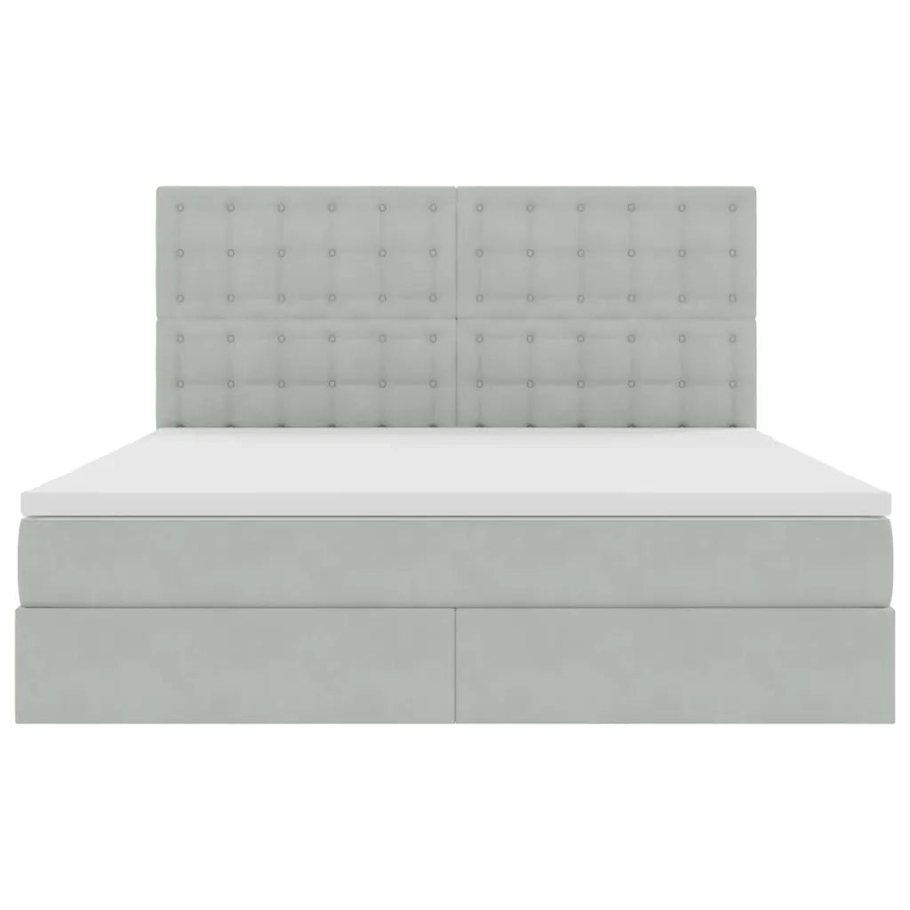 Letto con contenitore e materasso Grigio chiaro 180 x 200 cm