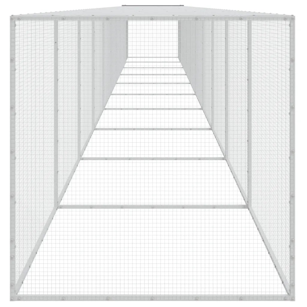 Gabbia Polli Tetto Grigio Chiaro 1003x98x90 cm Acciaio Zincato 3189048