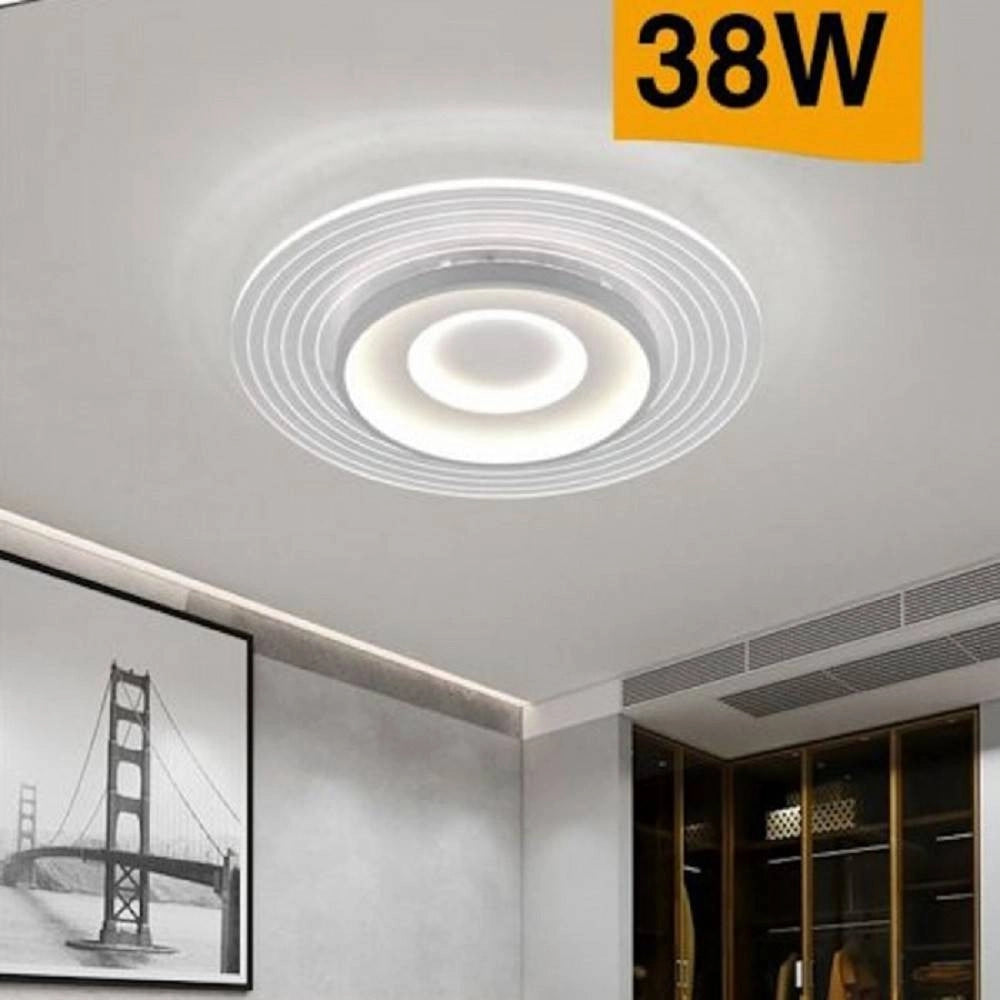 Trade Shop - Plafoniera Led Moderna 38 Watt Finitura Bianca Luce Calda Fredda Naturale C40-b -