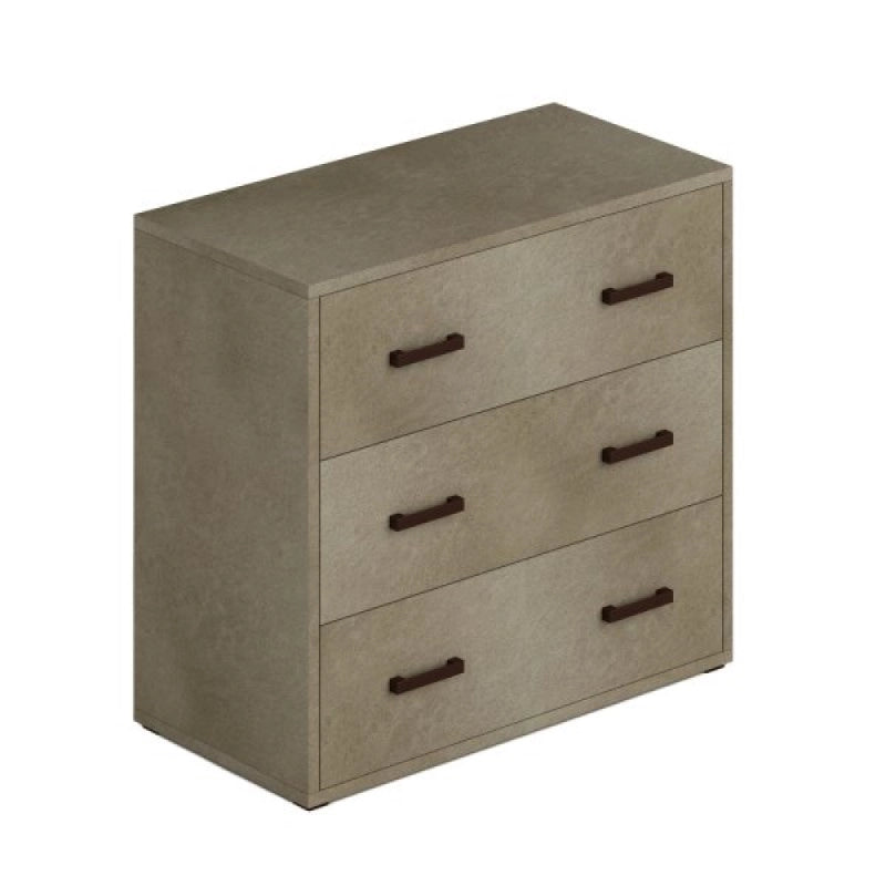 Com da camera con 3 cassetti Argilla in legno nobilitato cm 91x45xh81