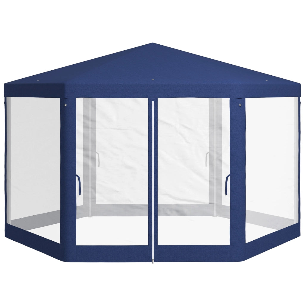 Pergola Giardino 6 Angoli ¨C Zephmum ¨C Blu, Metallo, 394x341x250 cm