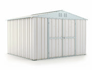 Casetta Box da Giardino in Lamiera di Acciaio Porta Utensili 327x269x217 cm Enaudi Bianco