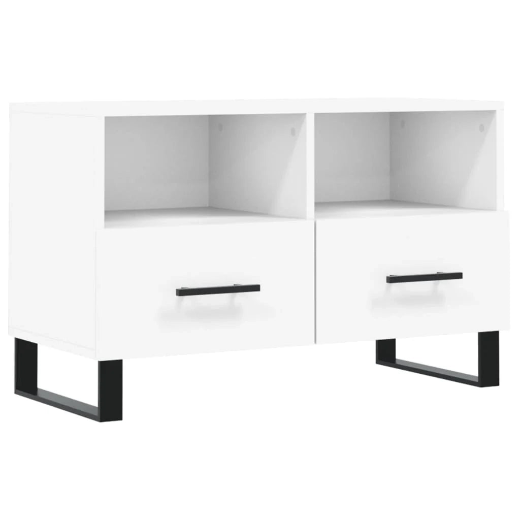 Mobile TV multimediale mensola TV credenza TV sala da pranzo soggiorno camera da letto 80 x 36 x 50 cm legno ingegnerizzato bianco 02_0026292