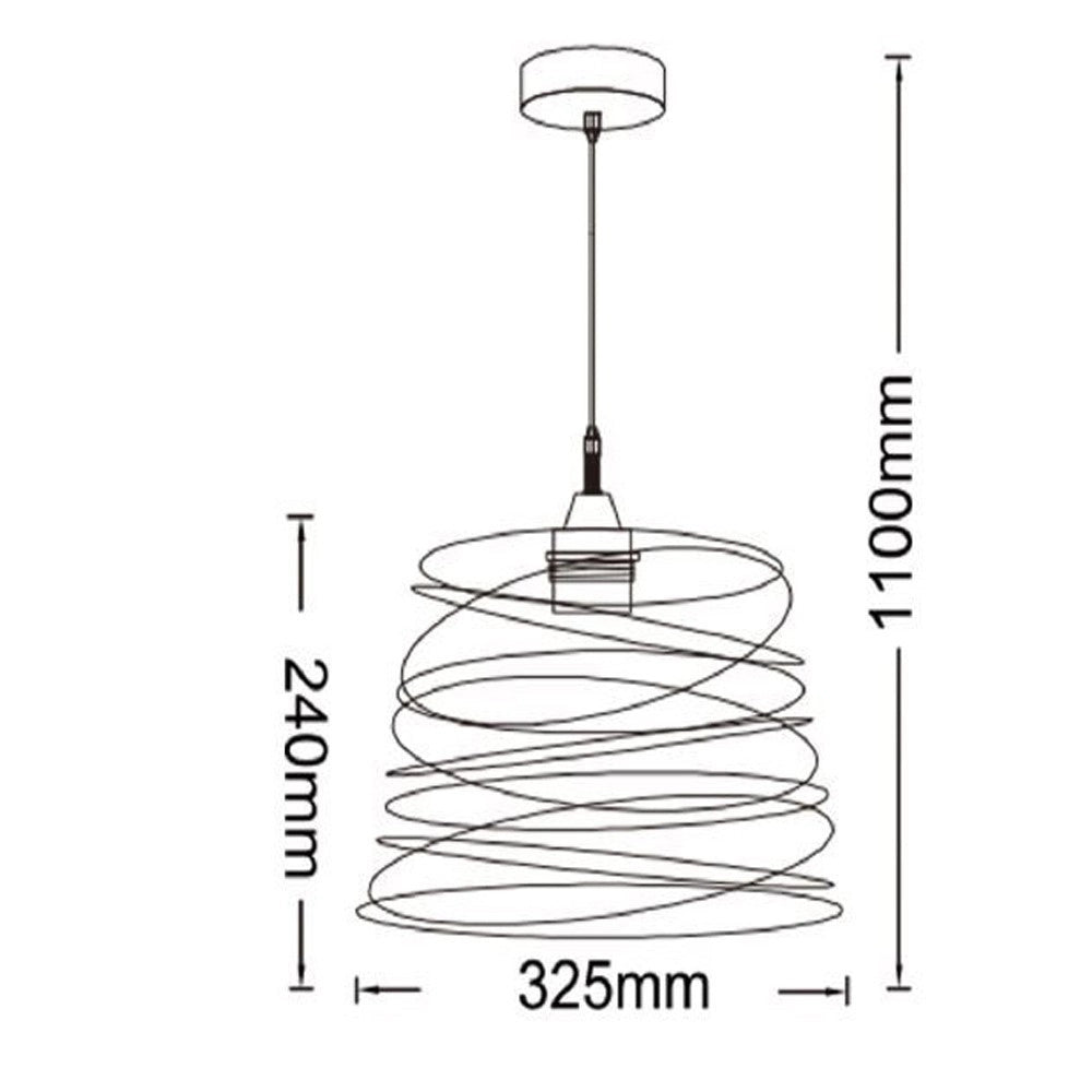 Trade Shop - Lampadario A Sospensione Moderno Con Paralume In Metallo A Vortice Traforato Tortora A08 -