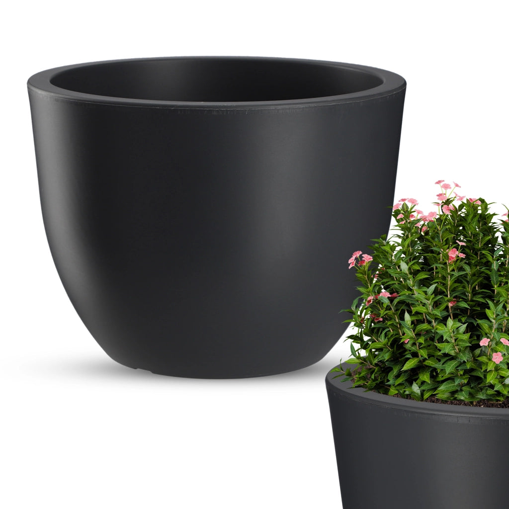 Vaso da fiori KADAX, copertura per vaso da giardino, rotondo, 30 cm, antracite